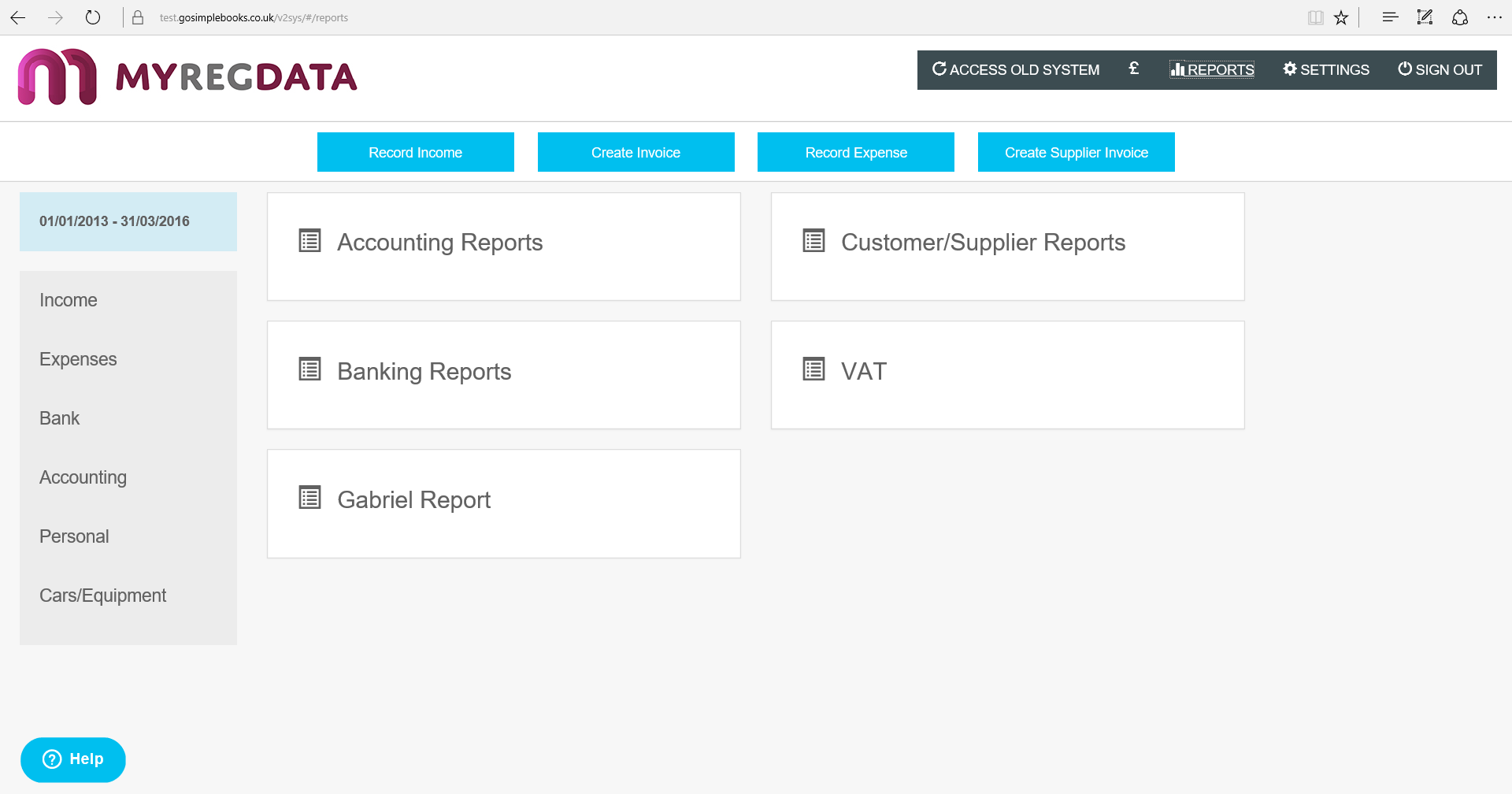 MyRegData Bookkeeping Features